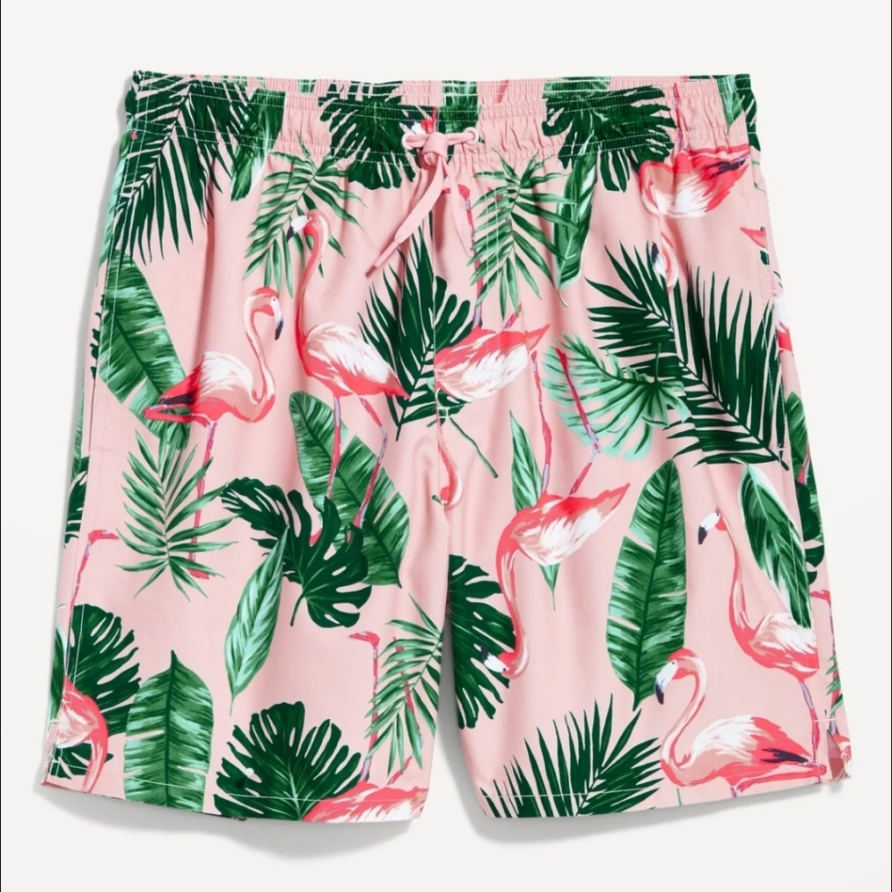 Tropical Flamingo Print Men's Shorts